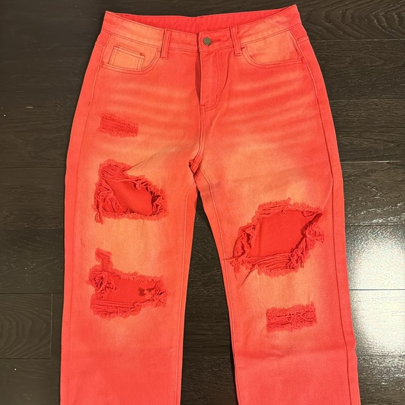Bright Festive Jeans with Rips - Picture 2 of 5